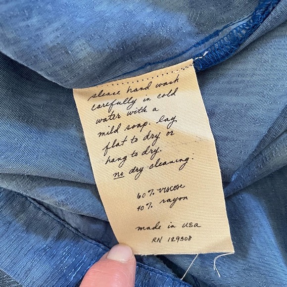 Raquel Allegra Dress Sleeveless Midi Blue Tie Dye Print Size Small NWT - Picture 9 of 11